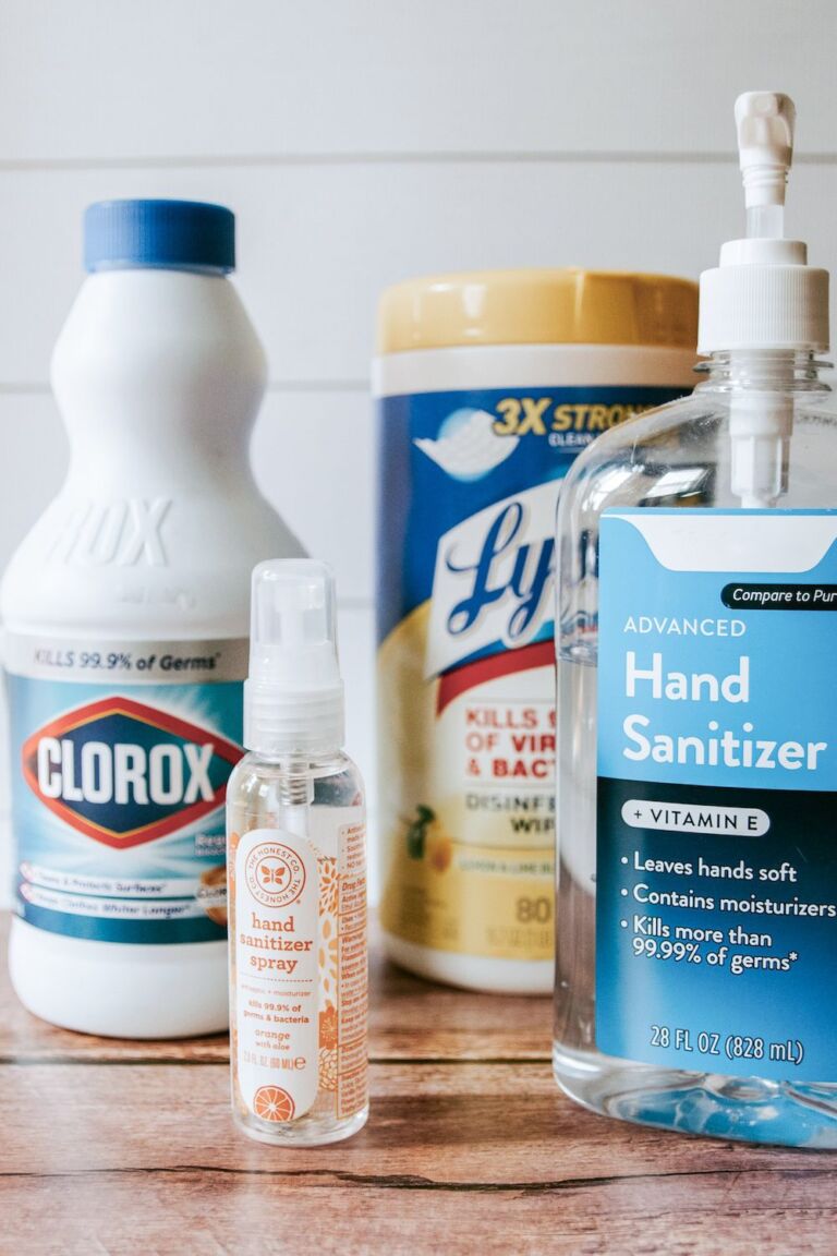 Toxic household cleaning supplies.